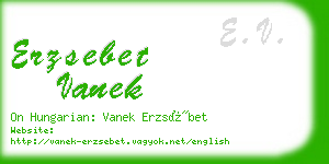 erzsebet vanek business card